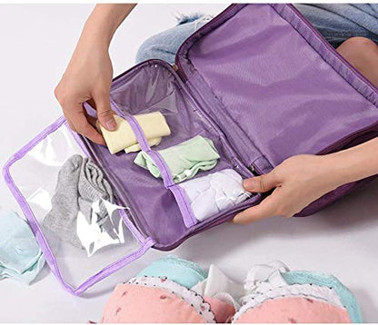 Portable Underwear Bra Storage Bag Waterproof Travel Organizers Multi-Layer Toiletry Packing Cube - color: Purple style