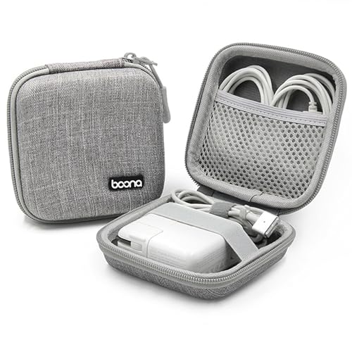 Charger Case for Macbook, Portable Tech Electronic Organizer Bag, Small Travel Storage Pouch for Laptop Accessories, MacBook Power Adapter, Charging Cords, USB Drives (Grey-Oxford, M) - color: Grey-Oxford, size: M