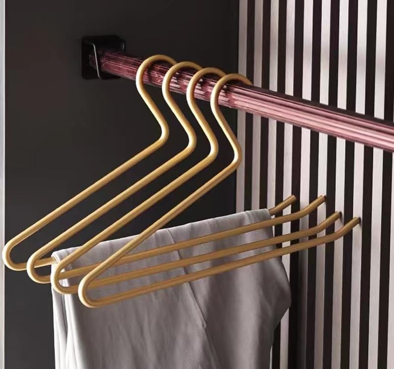 Premium Matte Gold Aluminum Pants Hanger 10 Pack, 13.7” Extra Smooth & Durable Metal Shirt Dress Hanger,Aluminum Alloy Hanger,Clothing Support,Clothing Hang - style: Golden Pants Hanger（10）