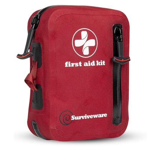 Surviveware 98-Piece Waterproof Premium First Aid & Survival Kit - Comprehensive Emergency Preparedness Gear for Camping, Hiking, Backpacking, and Outdoor Adventures - style: Travel Waterproof