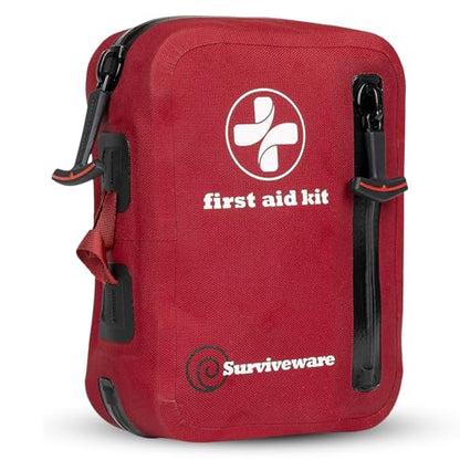 Surviveware 98-Piece Waterproof Premium First Aid & Survival Kit - Comprehensive Emergency Preparedness Gear for Camping, Hiking, Backpacking, and Outdoor Adventures - style: Travel Waterproof