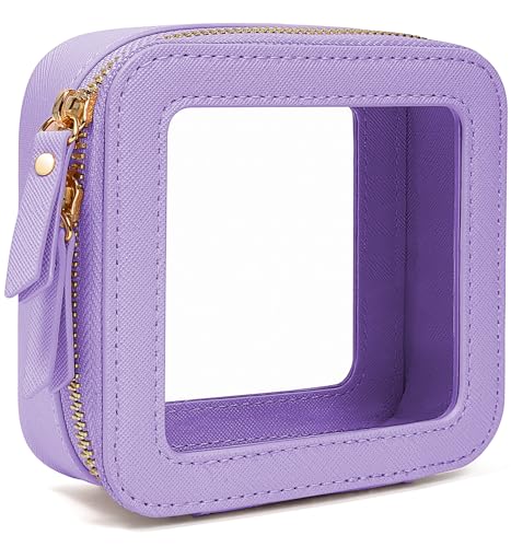 LETGO Small Makeup Bag Pouches for Purse Clear Makeup Bag for Purse Accessories Make Up Bag Small Car Organizer and Storage (Mini Purple) - color: Purple, style: Mini