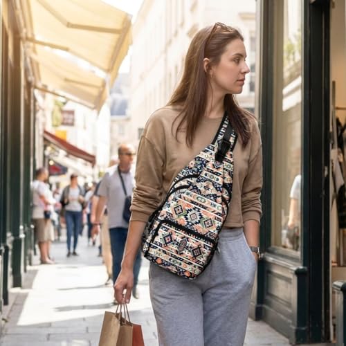 Boho Tribal Pattern Crossbody Bags for Women Men Trendy Sling Bag Backpack Casual Chest Bag Shoulder Strap - color: Color 16