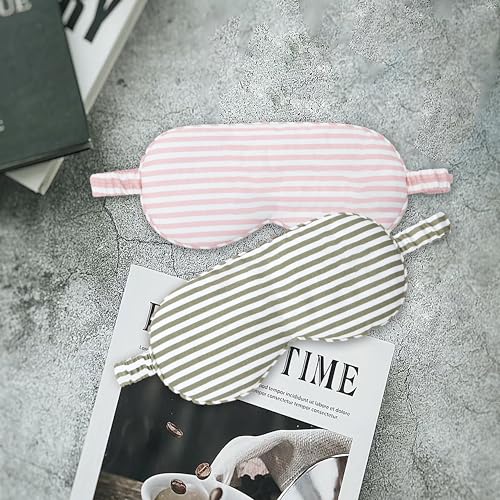 HBHLFZ Sleep Mask 2 Pack - Bamboo Viscose Fiber Sleeping Eye Mask - with Elastic Band/Headband - Comfort Sleeping Shade - for Nighttime Sleeping, Traveling & Napping（Pink，Green） - color: Pink&green