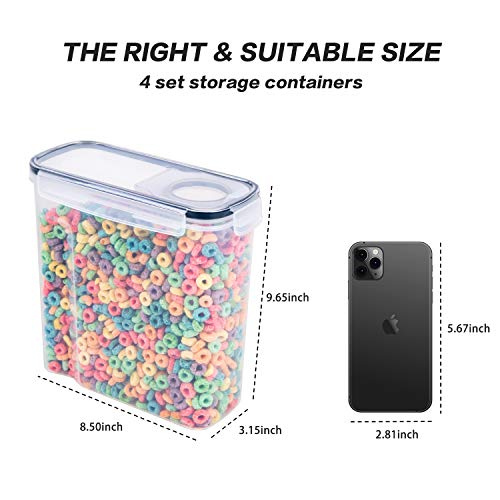 FOOYOO Cereal Containers Storage Set - 3 Piece Airtight Large Dry Cereal Container (135.2oz), BPA Free Dispenser Plastic Cereal Storage Containers with 16 Labels & Pen - color: 3 Piece
