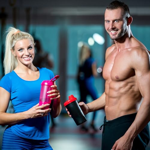 Baderke 2 Pcs Protein Powder Container with Funnels Stand, 4 Stackable Leakproof Protein Powder Dispenser, Portable Keychain Powder Container for Workout, Fitness, Travel - color: Pink