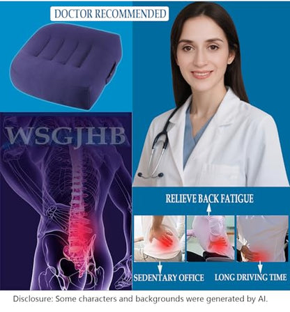 WSGJHB Large Seat Cushion, Extra Thick Booster Seat Cushions for Office Chairs Long Sitting Office Workers, Car Drivers, Relieves Back Pain, Breathable, Anti-Slip, 18x18x4.7 inchs, Blue - color: Blue