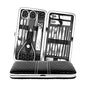 Teamkio Manicure Pedicure Set Nail Clippers Travel Hygiene Kit Stainless Steel Nail Cutter Care Set Scissor Tweezer Knife Ear Pick Utility Tools Grooming Kits with Leather Case 18 in 1 pcs (Black) - color: Black