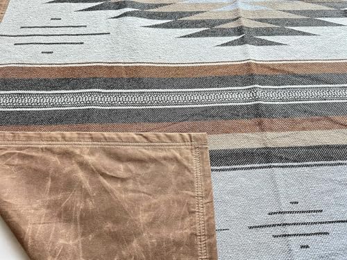 WP West Path Waxed Canvas Camping Blanket & Bedroll – Waterproof Canvas Blanket, Oilskin Outdoor Blanket, Camp Blanket, Bushcraft Ground Cloth (Brown Diamond, XL) - color: Brown Diamond, size: X-Large