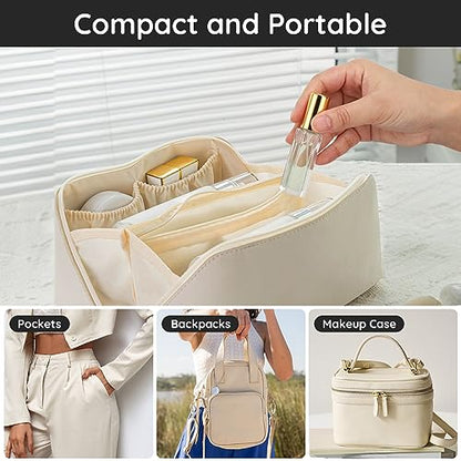 Segbeauty Perfume Travel Refillable, 5pcs 0.34 oz Portable Perfume Bottle, Empty Glass Sprayer Perfume Replacement Bottles for Travel Scent Toiletries Pump Bottle - color: Clear-gold, style: Mini Bottles