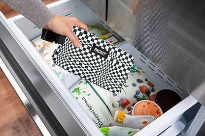 PackIt Freezable Snack Box, Checked Out, Built with EcoFreeze Technology, Collapsible, Reusable, Zip Closure with Buckle Handle, Designed For Work Snacks, Fresh Snacks On the Go, Adults, and All Ages - color: Checked Out