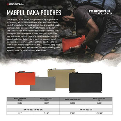 Magpul DAKA Pouch Zippered Tactical Range Tool and Gear Bag - color: Yellow, size: Medium (7" x 12")