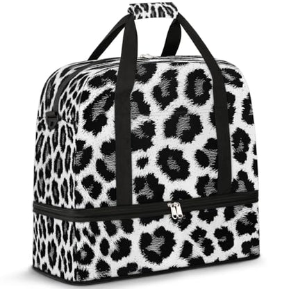 Travel Duffel Bag Animal Leopards Print Weekender Bag with Shoe Compartment Foldable Overnight Bags for Travel Sports Lightweight Gym Bags for Men Women - color: Animal Leopards Print