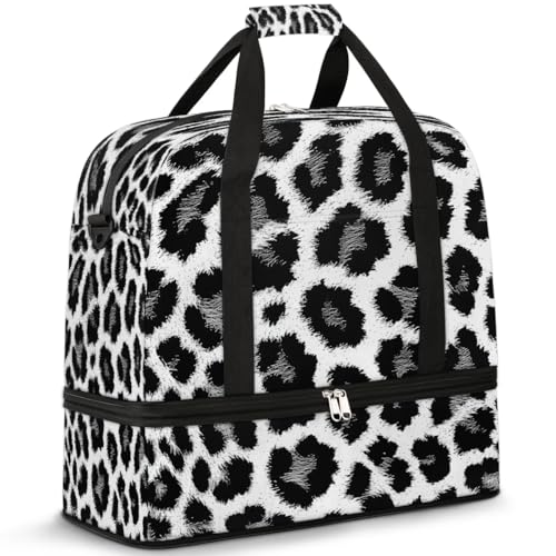 Travel Duffel Bag Animal Leopards Print Weekender Bag with Shoe Compartment Foldable Overnight Bags for Travel Sports Lightweight Gym Bags for Men Women - color: Animal Leopards Print