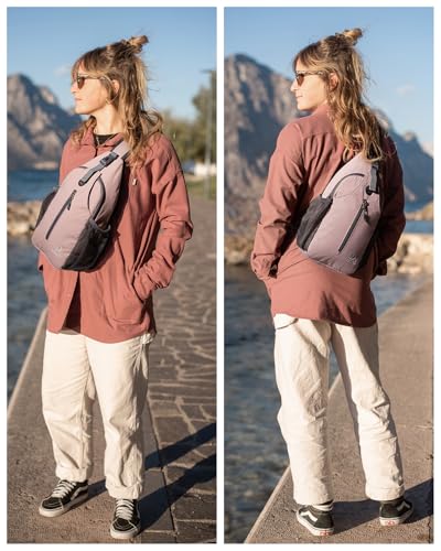 WATERFLY Crossbody Sling Backpack Sling Bag Travel Hiking Chest Bag Daypack (Pink) - color: Pink