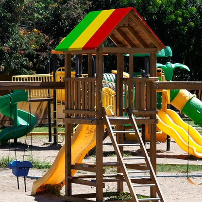 Alpurple Swing Set Replacement Tarp- 52" x 90" Kids Playground Roof Canopy, Replacement Sunshade Waterproof Trap Cover for Children Outdoor Sunproof (Green Yellow Red) - color: Green Yellow Red