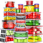 RockBerry 50 Pcs Large Food Storage Containers with Lids Airtight-85 OZ to small Containers-Total 526OZ Stackable Kitchen Set -BPA Free Leak proof containers (50Multi) - color: 50Multi