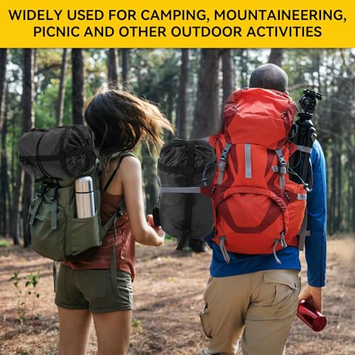 Compression Stuff Sack, 2PCS Compression Sack for Sleeping Bag, Nylon Sleeping Bag Stuff for Camping Hiking Backpacking Travel