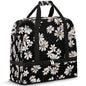 Travel Duffle Bags With Shoes Compartment for Women Men Daisy Flower Floral Black Lightweigh Sports Tote Gym Bag Foldable Canvas Weekender Overnight Carry On Luggage Handle Bag - color: print 2