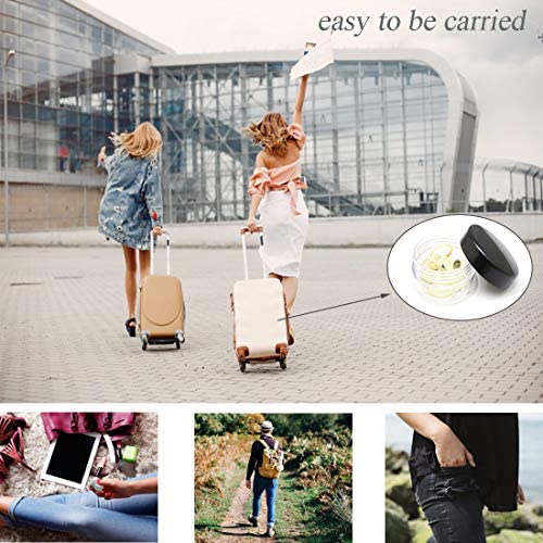 5 Gram Sample Containers with Lids, 25PCS Mini Makeup Containers, Empty Plastic Travel Cosmetic Containers with Labels - color: Black