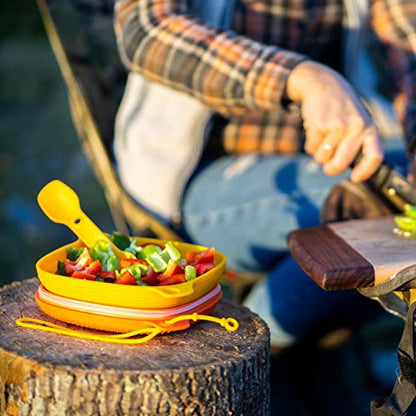 UCO 4-Piece Camping Mess Kit with Bowl, Plate and 3-in-1 Spork Utensil Set - color: Venture