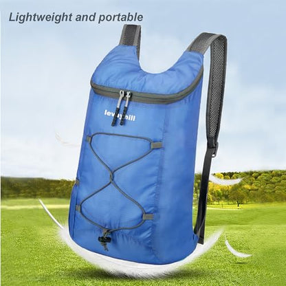 levayhill 16L Foldable Hiking Backpack,Small Packable Daypack, Royal Blue | Lightweight ,Outdoor Collapsible Rucksack,Ultralight Folding Back Pack, Water Repellent, Men Women Travel Gym, Easy Carry-on - color: Royal Blue