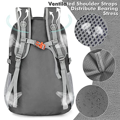 ZOMAKE Lightweight Packable Backpack 30L, Foldable Hiking Backpacks Water Resistant Compact Folding Daypack for Travel(Dimgray) - color: Dimgray