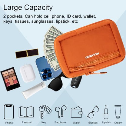 Small Sling Bag for Women Men Chest Bag Water Resistance Mini Crossbody Bag Adjustable Strap Lightweight Shoulder Bag - color: 03-orange
