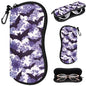Sunglasses Case with Belt Clip, Ultra Light Neoprene Zipper Soft Padded Glasses Case for Women Men - color: Bats