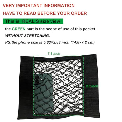 2pcs Cargo Net Car Storage Net - Stretchable Mesh Pocket Net Magic Tape Universal Mesh Car Accessories Interior Organizer (S) - size: S-11.8 x 9.8Inch(30 x25cm)