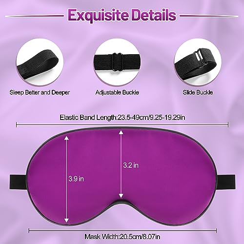 Sleep Mask, Silk Eye Mask for Sleeping with Adjustable Strap, Blindfold Eyeshade for Men & Women, Comfortable & Soft Eye Cover Eyeshade for Night Sleep (Purple) - color: Purple