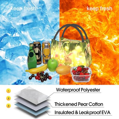 Gothic Red Bat Lunch Bag for Women, Girls, Kids, Reusable Insulated Lunch Box for Work, Office, Picnic, Travel, School, Gifts - color: Gothic Red Bat