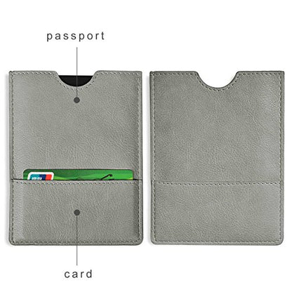 XEYOU Passport Holder Cover - Ultra Slim Premium Vegan Leather Travel Wallet Case Cover (Grey) - color: Grey