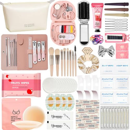 Bridal Emergency Kit for Wedding Day, Women's 40+ Essentials Items for Bride with Cosmetic Bag, Must-Haves for Wedding & Daily Travel, All-in-One Survival Set, Perfect Bride Wedding Gift