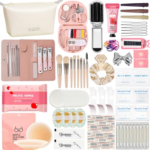 Bridal Emergency Kit for Wedding Day, Women's 40+ Essentials Items for Bride with Cosmetic Bag, Must-Haves for Wedding & Daily Travel, All-in-One Survival Set, Perfect Bride Wedding Gift