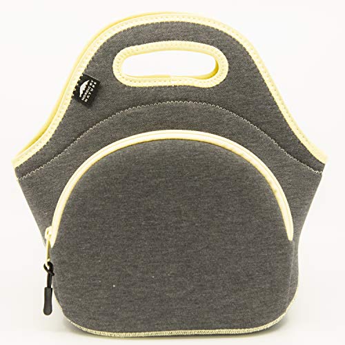 Nordic By Nature Lunch Bags For Women & Lunch Boxes For Kids Premium Insulated Lunch Box Extra Thick Neoprene, Soft Cotton Feel, Premium Stitching, Outside Pocket, Washable (M) Yellow - color: Yellow, size: Medium