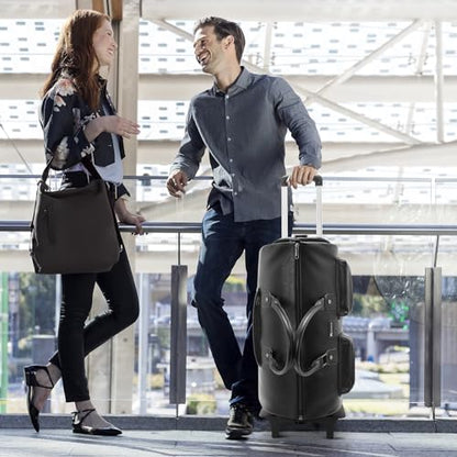 Modoker Rolling Garment Bag for Travel Wheeled Duffel Bag Luggage Suit Travel Bags for Men and Women,3 in 1 Carry on Convertible Garment Bag with Wheels,Black - color: D-Black
