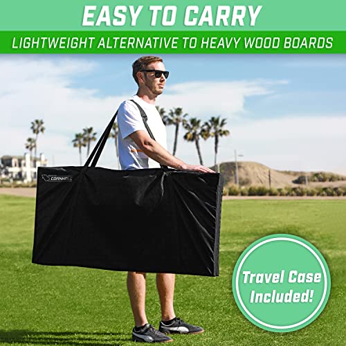 GoSports Portable Cornhole Sets, 8 Styles – Choose 4 x 2 ft or 3 x 2 ft - Boards Include 8 Bean Bags, Travel Case, and Game Rules - style: 4 x 2 ft American Flag