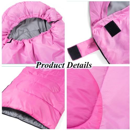 Sleeping Bag - 3 Seasons for Adults Kids Boys Girls Camping Hiking - Warm Cold Weather Lightweight Portable with Compression Bag for Backpacking in Spring, Summer, Fall and Winter - color: 4 lbs-Pink