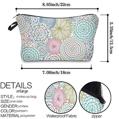 Deanfun Cosmetic Bag for Women, Mandala Flowers Waterproof Makeup Bags Roomy Toiletry Pouch Travel Accessories Gifts (51561) - color: 51561