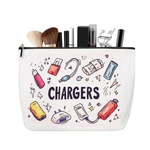 ShiQiao Spl Cable Organizer Bag Travel Accessories for Women Men Birthday Christmas Gifts for Daughter Son Friend Chargers Cable Storage Travel Makeup Bag Organizer Cosmetic Pouch Bags with Zipper - style: White Charger