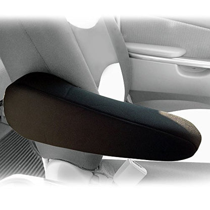 FH Group Flat Cloth Fabric Armrest Cover Semi-Universal Fit, One Pair Black - color: Black, style: Armrest Cover