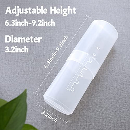 OCHEAL Makeup Brush Holders, 6 Pack of Make up Brushes Organizer Travel Case Retractable Plastic Travel Makeup Brush Holder For Vanity Makeup Artist Brushes Storage Cup - color: Plastic Clear-6pcs