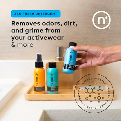 Nonaste Mini Travel Fresh Kit (3 Oz, Pack of 3) – TSA Approved Odor Eliminating Spray & Laundry Detergent Set Zen Fresh + Pure Clean – On-the-Go Odor Control for Travel, Gym & Outdoor Activities - size: 3 Fl Oz (Pack of 3)