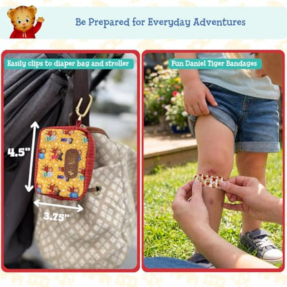 KeepGoing Daniel Tiger’s Small Travel First Aid Kit Kids – 60 Pc. Mini First Aid Kit for Purse, Diaper Bag, & Backpack with Latex-Free Bandages – 4 Oz., & 4.5 x 3.5 x 2 in, TSA-Approved - style: Mini Play date