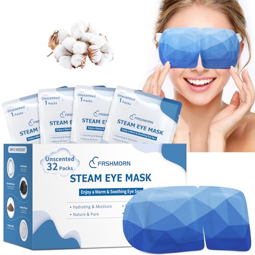 32Packs Steam Eye Mask, Heated Eye Mask for Sleeping, Warm Compress for Eyes, Self Heating Disposal Steam Mask for Home Sleep, Office, Spa, Travel Essentials Mothers Day Gifts (Unscented) - color: 32Packs Unscented