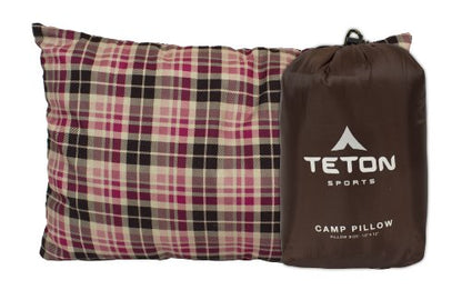 Teton Sports Camp Pillow; Great for Travel, Camping and Backpacking; Washable, Brown - color: Brown
