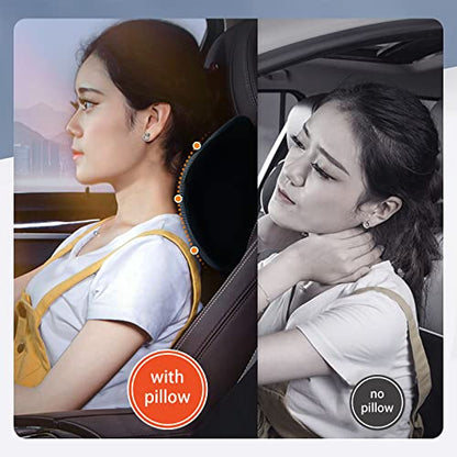 SPRFUFLY Make Relaxing Car Headrest Pillow, Car Pillow for Driving with Adjustable Strap, Breathable Removable Cover & Ergonomic Design - Softness Travel Car Neck Support Pillow(Black, 1PC) - color: Black