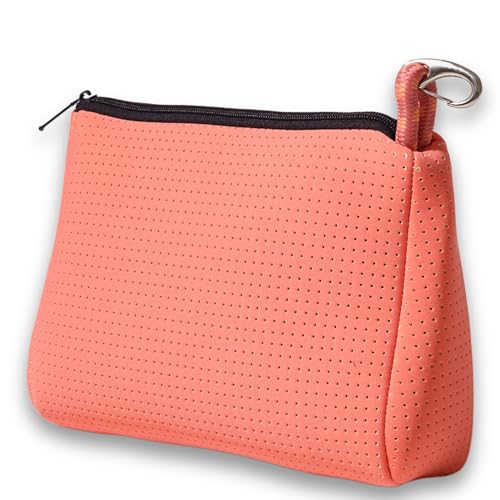 POPUPS Large Makeup Bag with Zipper - Waterproof Neoprene Cosmetic Bag 7.7 x 10.75 x 5 inches - Pouch Blushing Pink - color: Basic Blushing-Pink