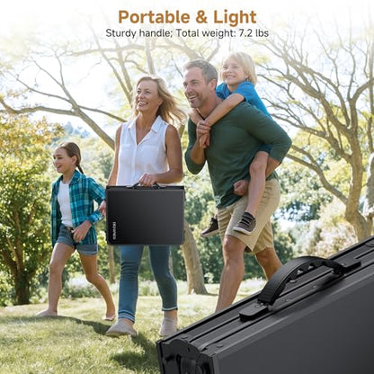 Folding Camping Table, 34.2"x15.7" 3 Adjustable Height Max 27.5" | Picnic Table Matte Black Aluminum Folding Table with Handle for Party, Dining, Garden, Patio, Market - style: 3-Fold MDF Tabletop